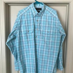 Ariat Pro Series Button Down Long Sleeve Shirt. XL, white with green/ blue plaid